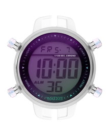 Watxandco RWA1086 Reloj Digital para Mujer con Caja Transparente y Esfera Morada