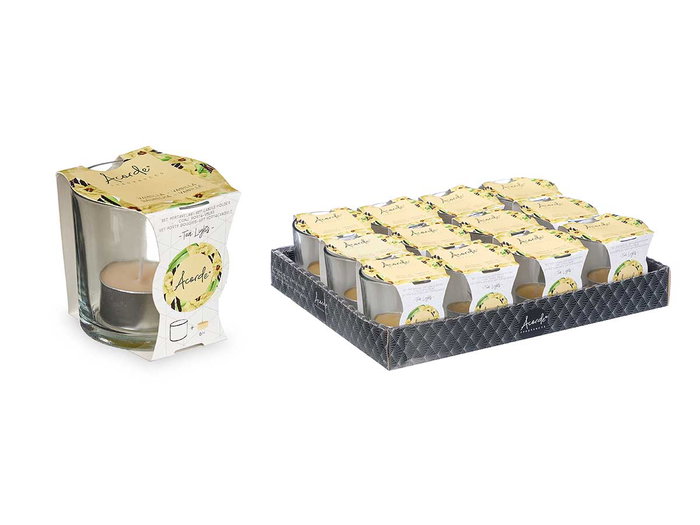 Acorde Portavela Tealight Vainilla 6 Horas 7x7x7 cm (Set de 12)