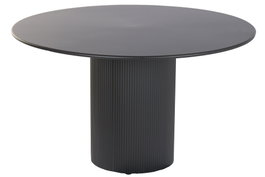 DKD Home Decor Mesa Redonda Comedor Negro 130 x 75 x 130 cm Metal