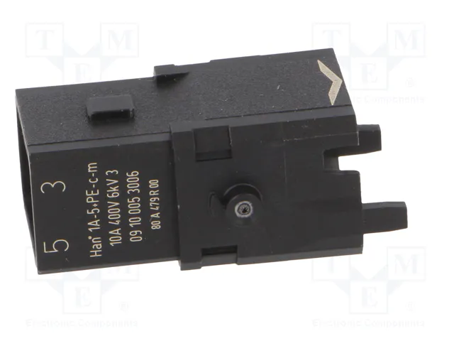 HARTING Conector HDC Han® 1A Macho 6 PIN (5+PE)