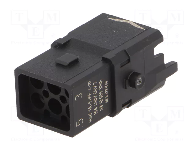 HARTING Conector HDC Han® 1A Macho 6 PIN (5+PE)