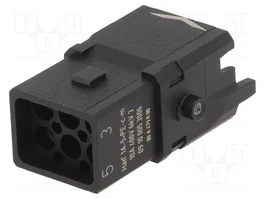 HARTING Conector HDC Han® 1A Macho 6 PIN (5+PE)