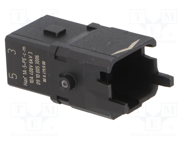HARTING Conector HDC Han® 1A Macho 6 PIN (5+PE)