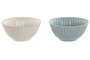 DKD Home Decor Cuencos de Porcelana Blanco y Azul, Pack de 6