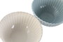 DKD Home Decor Cuencos de Porcelana Blanco y Azul, Pack de 6