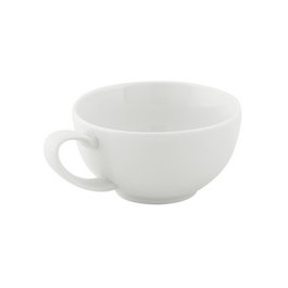 Costa Verde Taza de té de porcelana, 26 cl / 260 ml, color blanco, 10 cm de diámetro x 6 cm de alto, modelo ECOS (Set de 12)