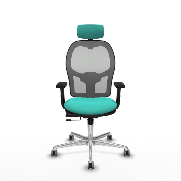 PIQUERAS Y CRESPO Silla de oficina Jorquera con mecanismo Sincro/Traslack Turquesa y Gris