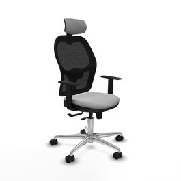 PIQUERAS Y CRESPO Silla de oficina Jorquera con mecanismo Sincro/Traslack Gris claro y Negro