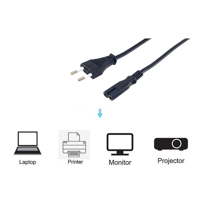 EQUIP Cable de alimentación C7 a 2 pines de 3m, Negro EQUIP Cable de alimentación C7 a 2 pines de 3m, Negro