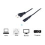 EQUIP Cable de alimentación C7 a 2 pines de 3m, Negro
