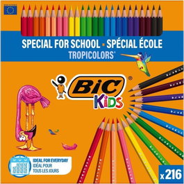 BIC Estuche 216 Lápices de Colores Tropicocolor Surtido