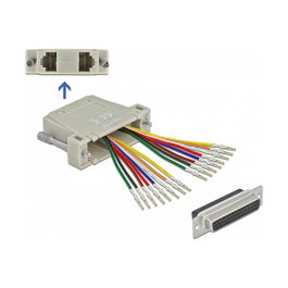DeLOCK Adaptador D-Sub HD 44 Pin Hembra a 2 x RJ45 Hembra Beige