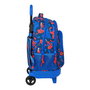 Mochila Escolar con Ruedas Spiderman Great power Rojo Azul (33 x 45 x 22 cm)