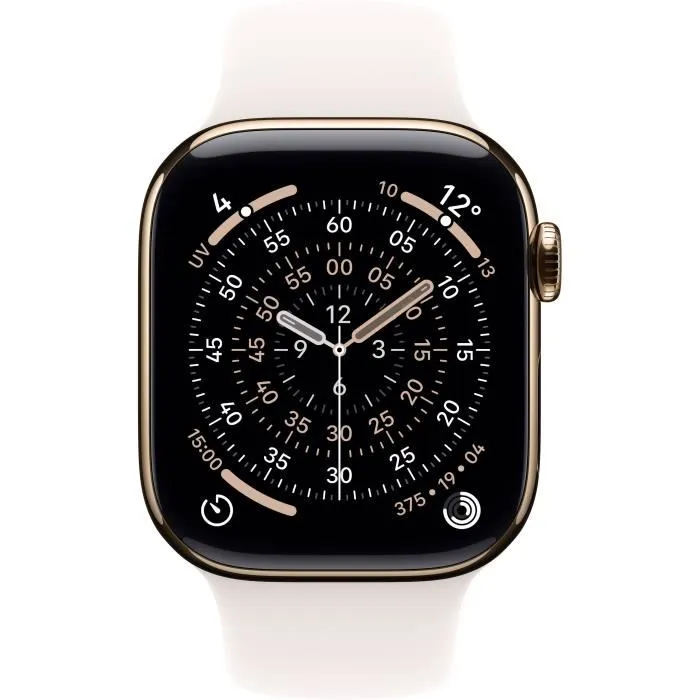 Apple MF84W4ZRA Apple Watch Series 11 GPS + Cellular 42 mm Caja Titanio Dorado Correa Deportiva Tono Rubor Claro Talla S/M