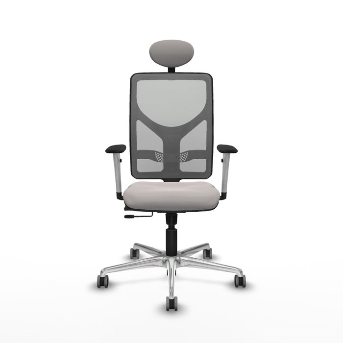 PIQUERAS Y CRESPO Silla de oficina Motilla con mecanismo Sincro/Traslack Blanco y Gris