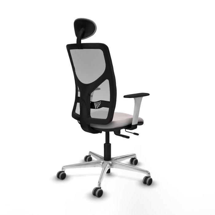 PIQUERAS Y CRESPO Silla de oficina Motilla con mecanismo Sincro/Traslack Blanco y Gris