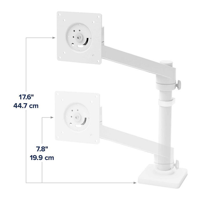 Ergotron Brazo para Monitor NX Series - Soporte VESA 100x100/75x75 mm, Pantalla hasta 34" (86.4 cm), 8 kg, Ajuste de Altura y Rotación 360°, Color Negro/Blanco
