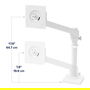 Ergotron Brazo para Monitor NX Series - Soporte VESA 100x100/75x75 mm, Pantalla hasta 34" (86.4 cm), 8 kg, Ajuste de Altura y Rotación 360°, Color Negro/Blanco