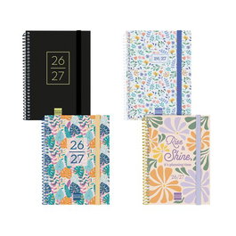 FINOCAM Agenda Escolar Secundaria 2026-27 con Espiral y Tapa PP Surtida Pack de 8