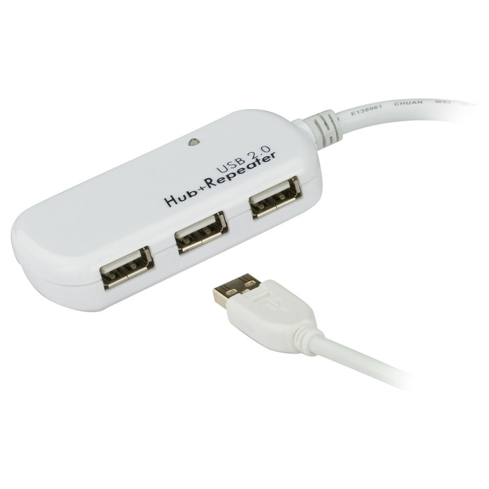 Aten Hub de Extensión Activo USB 2.0 UE2120H con 4 Puertos y 12 m de Cable