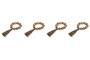 DKD Home Decor Set de 4 Servilleteros de Acacia y Yute Bolas