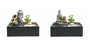DKD Home Decor Fuente Oriental Buda Resina LED Negro Gris 2 Unidades 21 x 23 x 29 cm