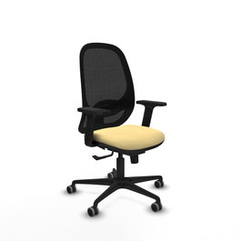 PIQUERAS Y CRESPO Silla de oficina Cilanco con mecanismo Sincro, Crema y Negro