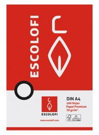 ESCOLOFI Bloc de Papel A4 Cuadriculado 4x4 con Margen 70g 100h