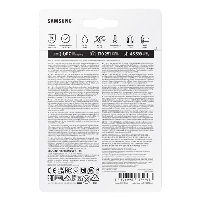 Samsung BAR Plus 512 GB Titan Gray