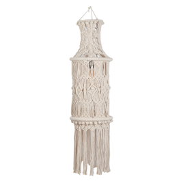 DKD Home Decor Pantalla de Algodón Macramé Tejido a Mano Crudo 25x25x108 cm