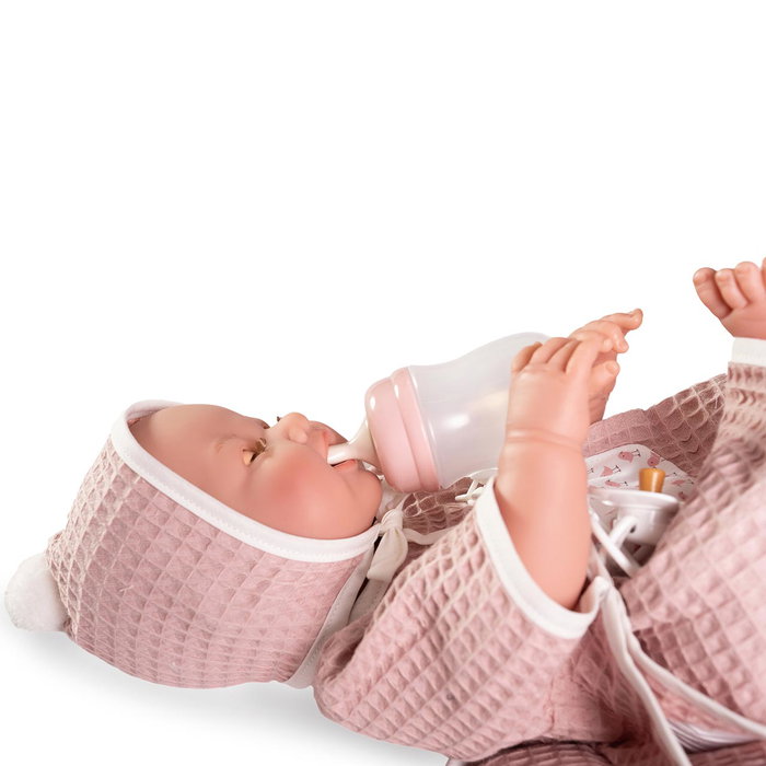 Muñecas Antonio Juan Muñeca Recién Nacida Mia 50417 que Hace Pipí y Cierra los Ojos, 42 cm, con Bañera, Capa y Bolsa de Transporte