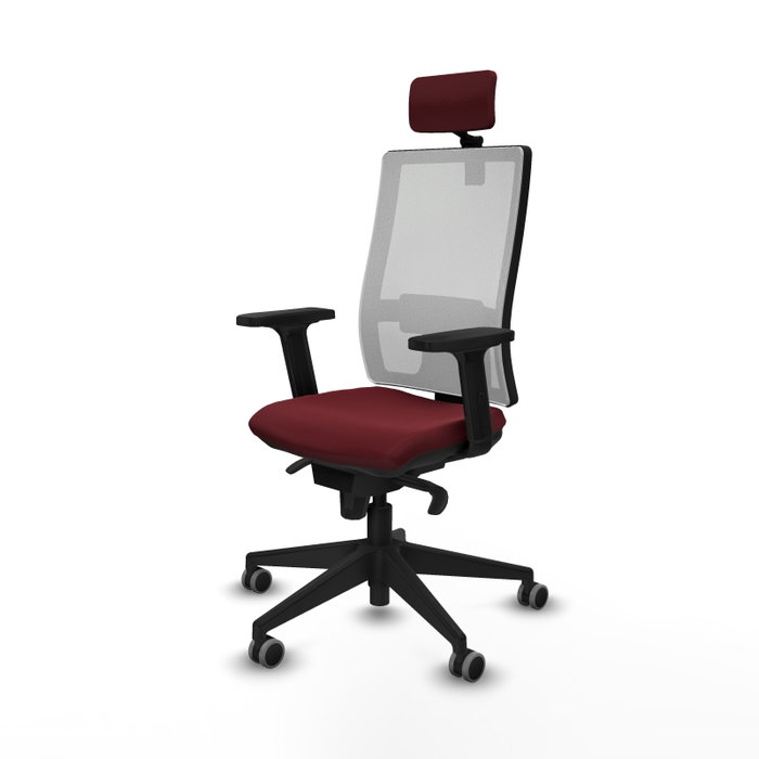 PIQUERAS Y CRESPO Silla de oficina Horna con mecanismo Sincro, Granate y Blanco PIQUERAS Y CRESPO Silla de oficina Horna con mecanismo Sincro, Granate y Blanco