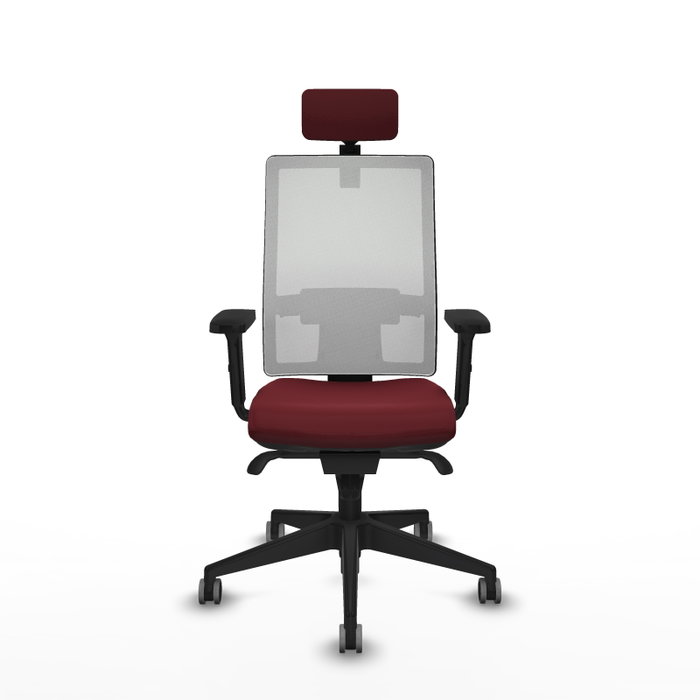 PIQUERAS Y CRESPO Silla de oficina Horna con mecanismo Sincro, Granate y Blanco PIQUERAS Y CRESPO Silla de oficina Horna con mecanismo Sincro, Granate y Blanco