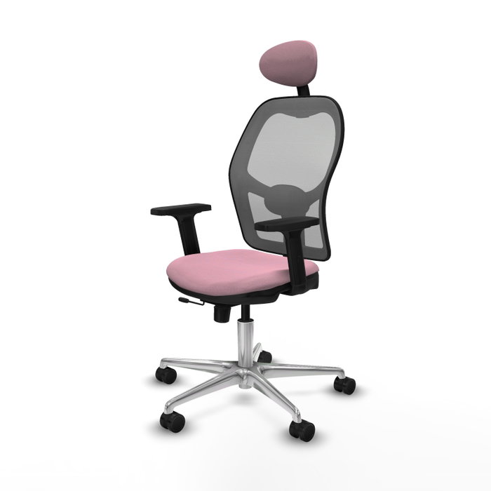 PIQUERAS Y CRESPO Silla de oficina Jorquera Rosa y Gris con mecanismo Sincro/Traslack PIQUERAS Y CRESPO Silla de oficina Jorquera Rosa y Gris con mecanismo Sincro/Traslack