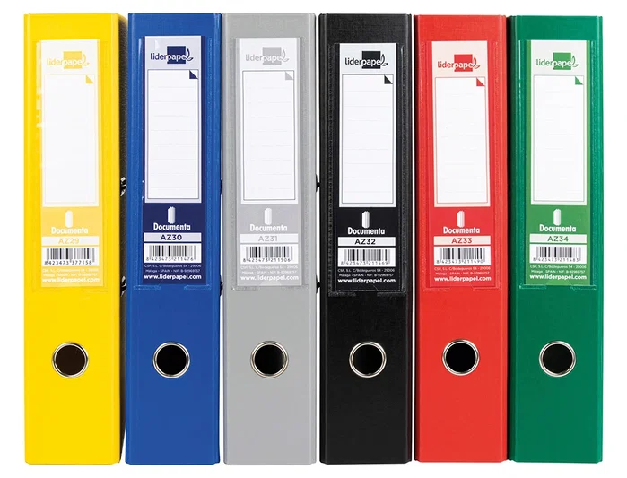 Liderpapel Archivador de palanca Classic forrado PVC lomo 75 mm colores surtidos