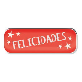 Etiquetas Regalo Adh. Holograficas Rollo 250 Uds. 45X15 Felicidades Rojo