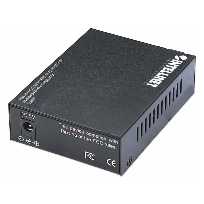 Intellinet Convertidor de Medios Fast Ethernet 10/100 FX/TX SC a RJ-45, 100 Mbit/s, 2000 m, Negro, Metal