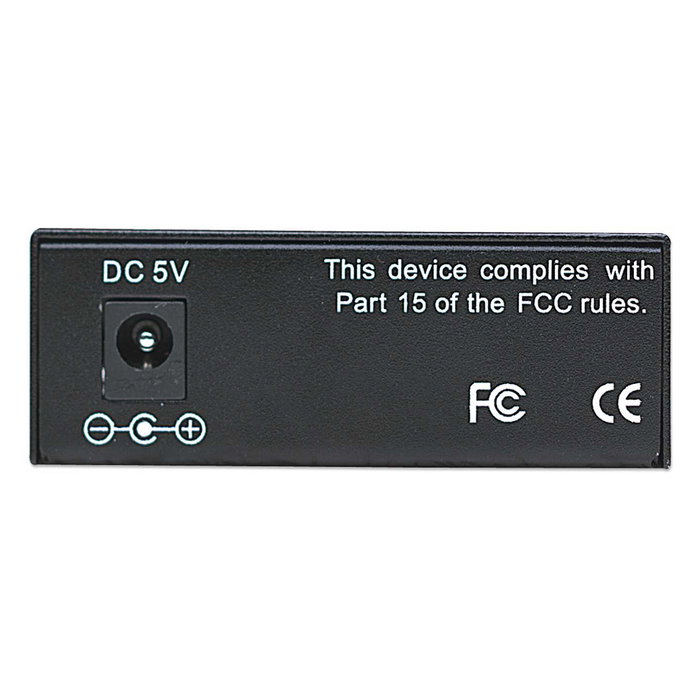 Intellinet Convertidor de Medios Fast Ethernet 10/100 FX/TX SC a RJ-45, 100 Mbit/s, 2000 m, Negro, Metal