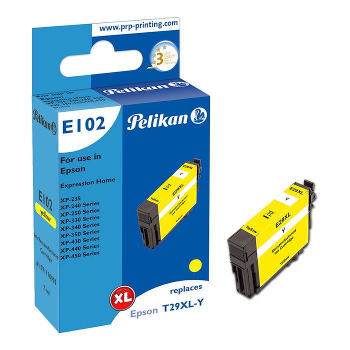 Pelikan E102 Cartucho de Tinta Amarillo de Alto Rendimiento (XL) Pelikan E102 Cartucho de Tinta Amarillo de Alto Rendimiento (XL)