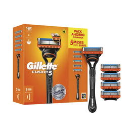 Gillette Fusion 5 Máquina + 5 Recambios para Hombre, Afeitado de Precisión