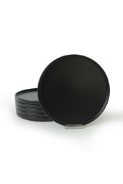 Hermia ST038006F956A000000MAS3T00 Juego de 6 Platos de Servicio de Cerámica Negra Mate, 27 cm