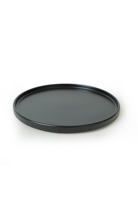 Hermia ST038006F956A000000MAS3T00 Juego de 6 Platos de Servicio de Cerámica Negra Mate, 27 cm