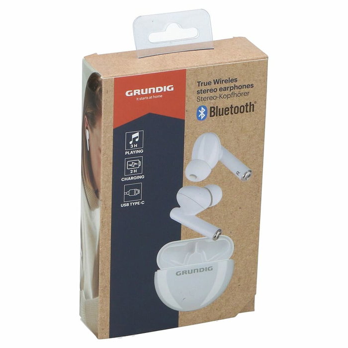 Grundig Auriculares inalámbricos Earbuds Bluetooth con estuche blanco Grundig Auriculares inalámbricos Earbuds Bluetooth con estuche blanco