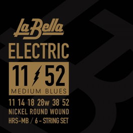 Juego de Cuerdas para Guitarra Eléctrica La Bella Hrs Medium Blues 11-52