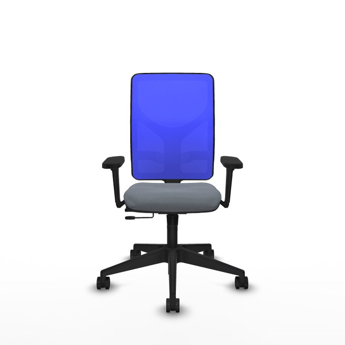 PIQUERAS Y CRESPO Silla de oficina Motilla con mecanismo Sincro/Traslack, Gris y Azul
