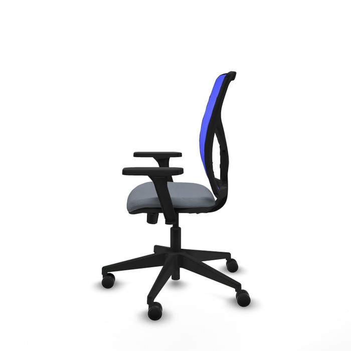 PIQUERAS Y CRESPO Silla de oficina Motilla con mecanismo Sincro/Traslack, Gris y Azul