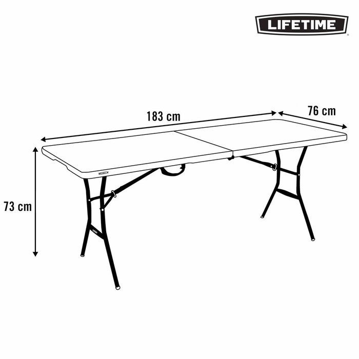 Mesa Plegable Lifetime Negro 183 x 73 x 76 cm