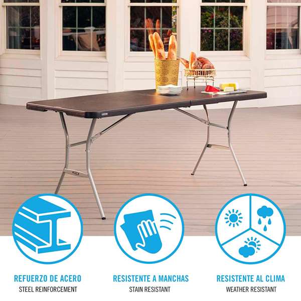 Color Baby Mesa Rectangular Plegable 183X76Xh73Cm