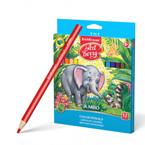 Caja Lápices de Colores Triangular Jumbo 12 Colores Artberry 32474