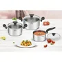 Tefal Batería de Cocina E308S674 | Cazo Ø16cm, Cacerolas Ø18cm y Ø20cm | Aluminio | Apta para Inducción y Horno